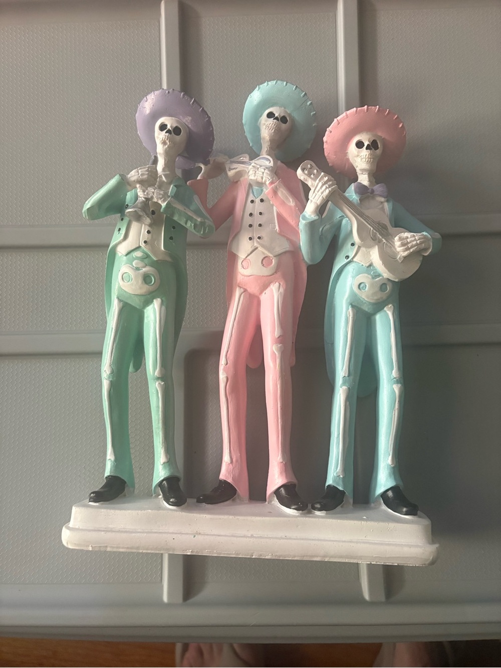 Pastel Day of the Dead Skeleton Mariachi Trio Figurine - Home Party Decor - Picture 2 of 2